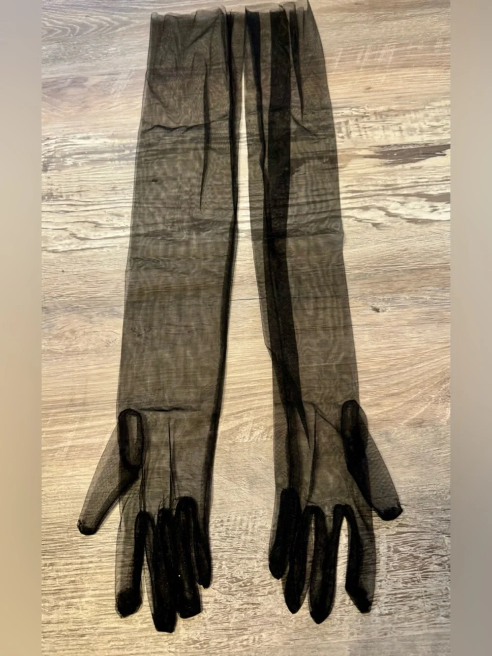 Katutude Black Evening Gloves: Above-the-Elbow Tulle Length. These fashionable